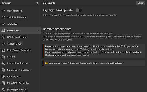 Finsweet Extension for Webflow screenshot