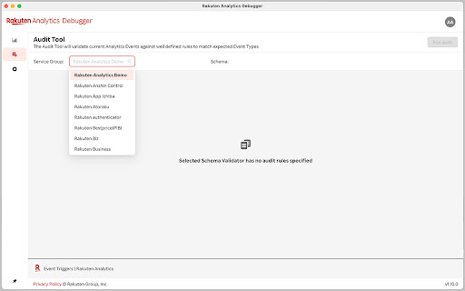 Rakuten Analytics Debugger screenshot