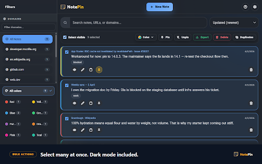 NotePin – Private Notes for Web Pages screenshot