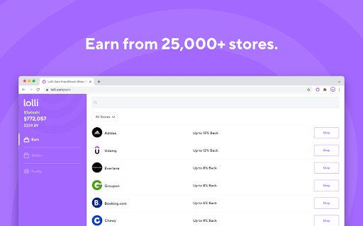 Lolli: Earn Bitcoin and Cash Back screenshot