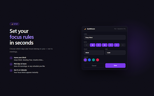 Notification Mute & Focus Hours — Quiethours screenshot