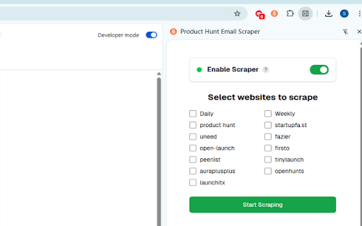 Product Hunt Email Scraper screenshot