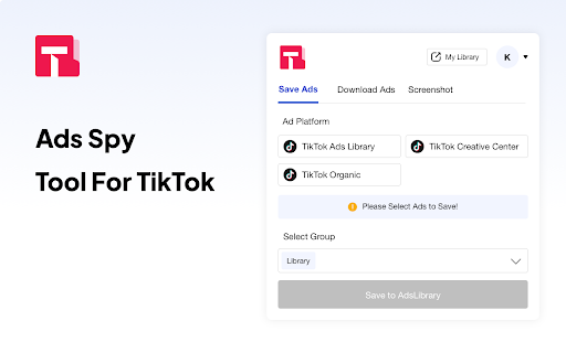 Ad Library - TikTok Ad Spy Tool & Track Competitors screenshot