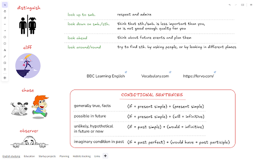 FocusBoard — New Tab Whiteboard screenshot