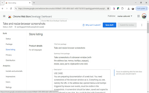 Take and resize browser screenshots screenshot