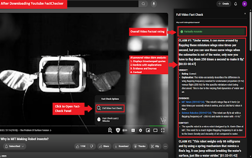 Youtube FactCheck screenshot