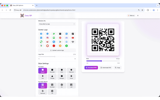 Easy QR screenshot