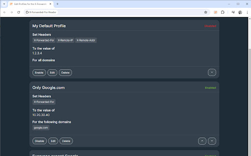 X-Forwarded-For Header screenshot