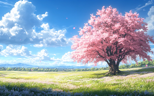 Cherry blossom meadow spring breeze live wallpaper screenshot