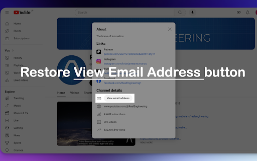 YouTube Email Finder screenshot