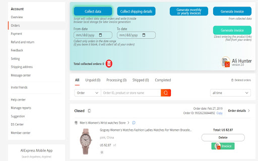AliInvoice™️ - Get Aliexpress invoice & Receipt screenshot
