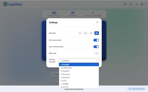 LingoFlash - Learn English Every New Tab screenshot