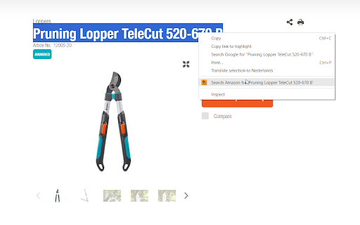 comparizon.eu: Right-Click Amazon QuickSearch screenshot