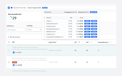 Backlink Price Finder for SEO & Outreach screenshot