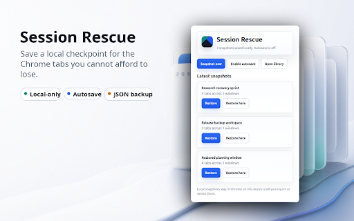 Session Rescue screenshot
