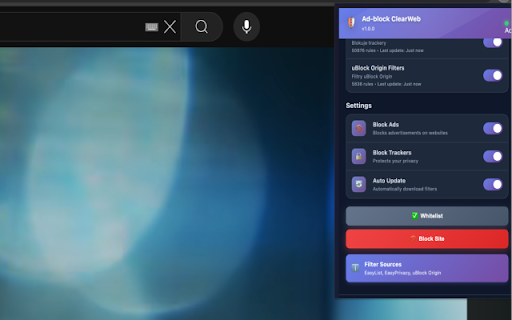 Ad-block ClearWeb - any website screenshot