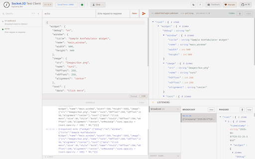 Socket.IO Test Client screenshot