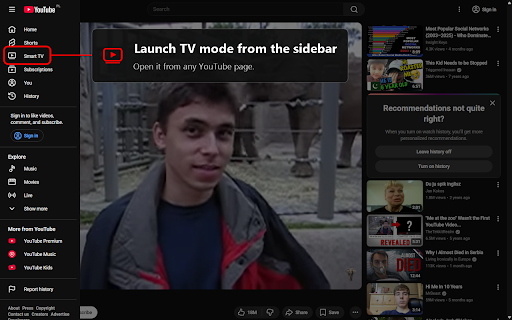 YouTube Smart TV screenshot