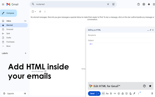 Edit HTML for Gmail™ screenshot