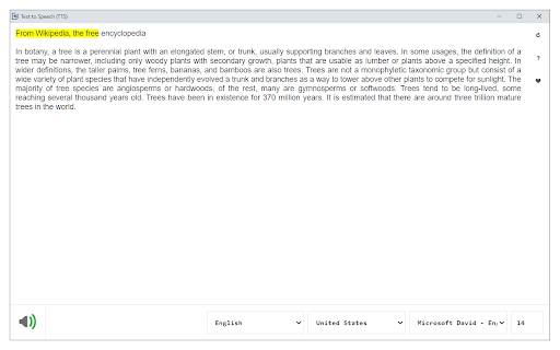 Text to Speech (TTS) screenshot