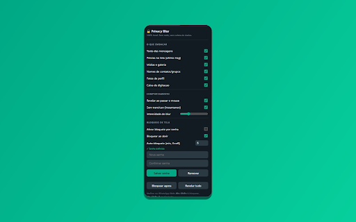 Blur & Lock for WhatsApp Web screenshot