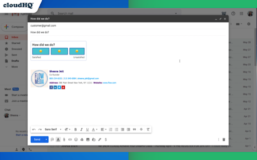 Gmail Free Online Polls & Surveys by cloudHQ screenshot