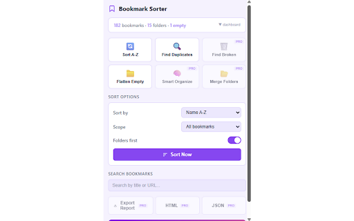Bookmark Sorter screenshot