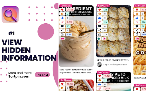 Pinterest sort extension - SortPin.com screenshot