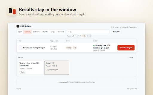 PDF Splitter screenshot