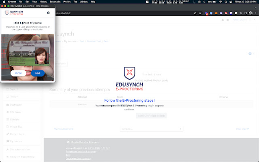 EduSynch E-Proctoring screenshot
