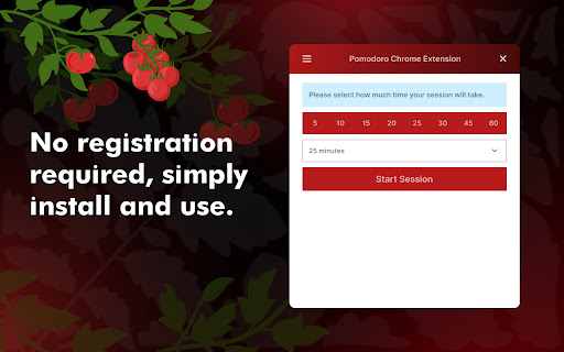Pomodoro Chrome Extension screenshot