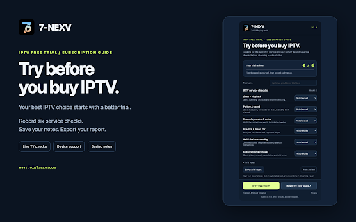 7-NEXV — IPTV Free Trial & Subscription Buying Guide screenshot