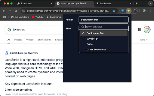 Fast Bookmark screenshot