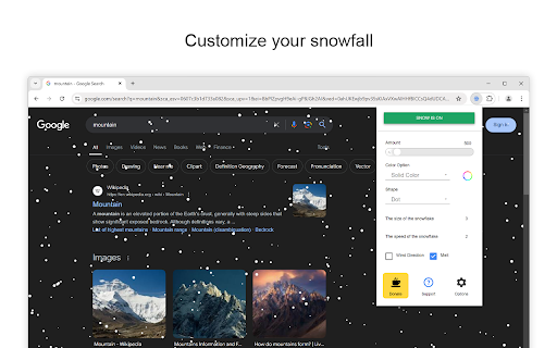 Snow for Google Chrome screenshot