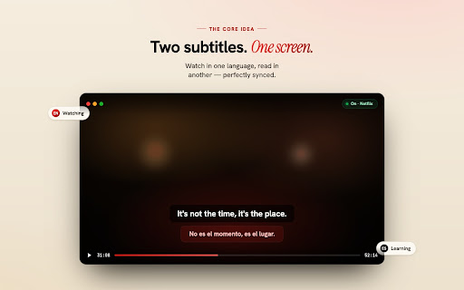 2Subs: Dual Subtitles for Netflix, YouTube & Learning screenshot