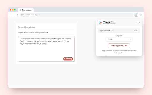 Voice to Text for Google Chrome™ screenshot