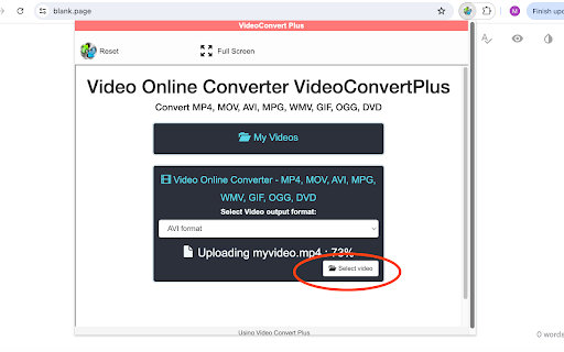 Video converter online VideoConvertPlus screenshot