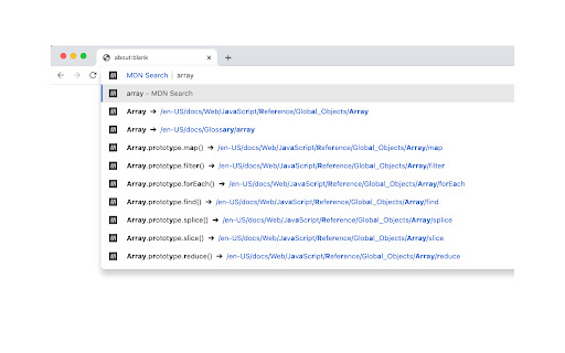 MDN Search screenshot