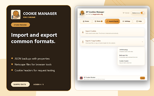 BP Cookies Manager screenshot
