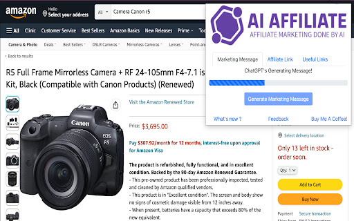 AI Amazon Affiliate Powered With Chat GPT screenshot