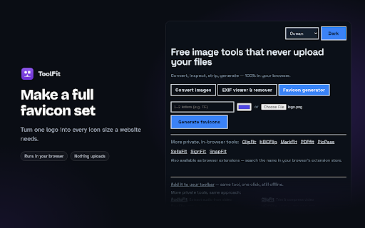 Image Converter & EXIF Remover | ToolFit screenshot