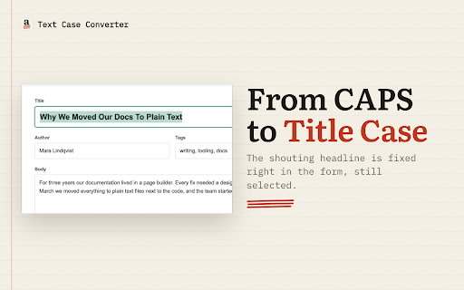 Text Case Converter — Uppercase to Lowercase in Place screenshot