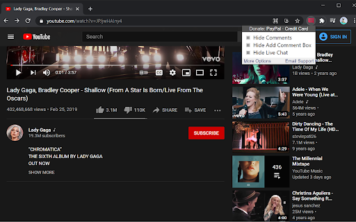Turn Off YouTube Comments & Live Chat screenshot