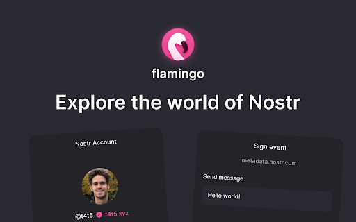 Flamingo – Nostr extension screenshot