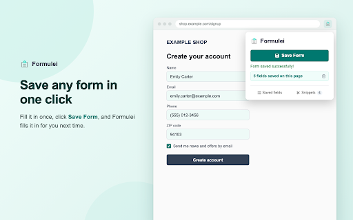 Formulei - Autofill and Text Expander screenshot