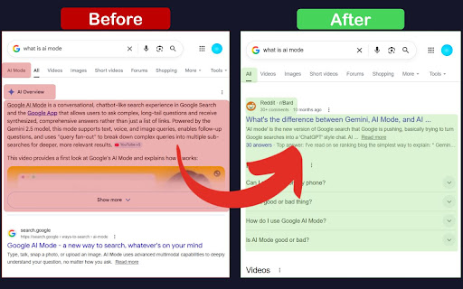 Disable Google AI Search screenshot