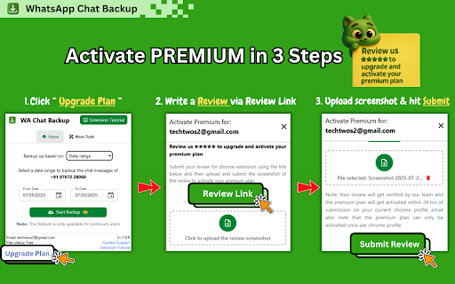 WA Chat Backup - Download WhatsApp chat history in HTML, CSV, EXCEL & JSON screenshot