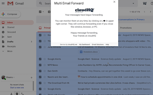 Multi Email Forward by cloudHQ screenshot
