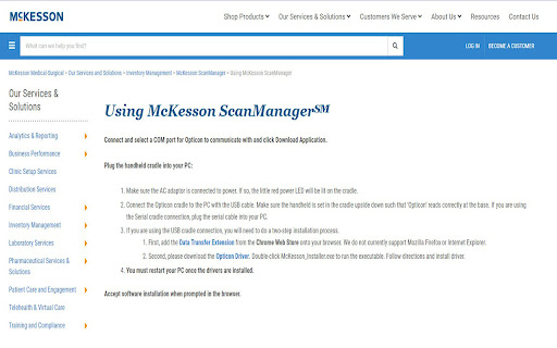 McKesson ScanManager℠ Browser Extension screenshot