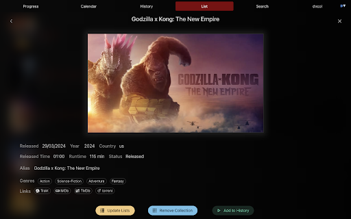 Side Trakt (companion app for Trakt.tv) screenshot